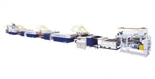Plastic synthetic lawn silk production line